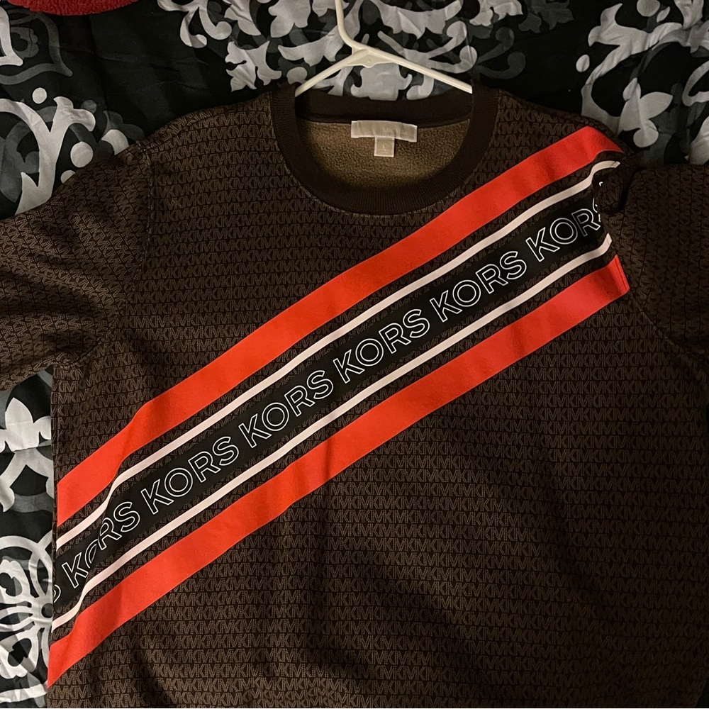 Michael Kors Brown and Orange LOGO Sweater